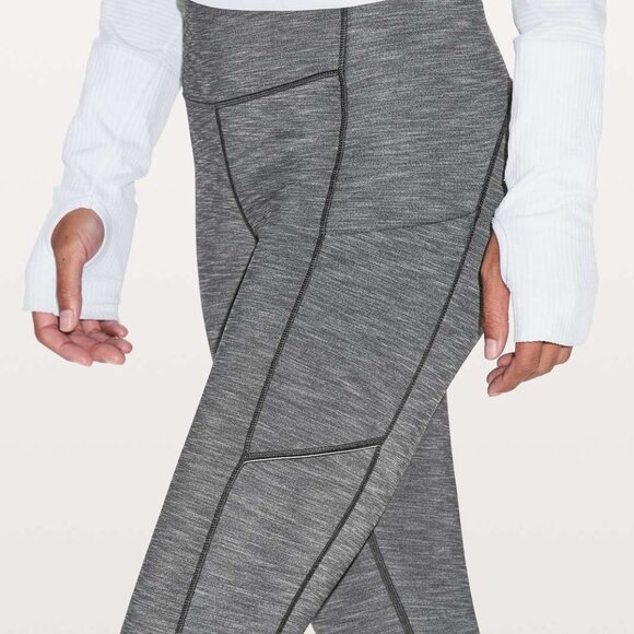 Lululemon Speed Up Tight Full-On Luxtreme Brushed 28" Heathered Deep Coal size 4 - Picture 4 of 9